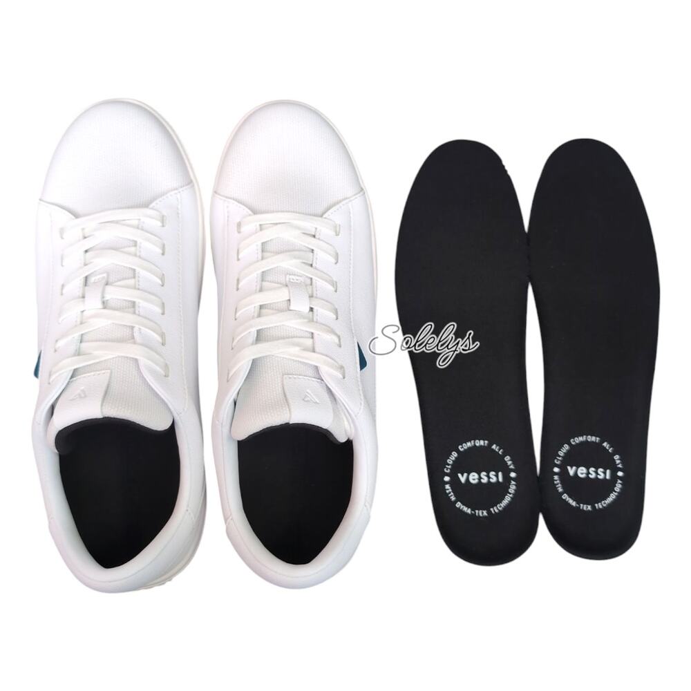 Vessi White Sneakers with Blue Accent - Picture 11 of 13
